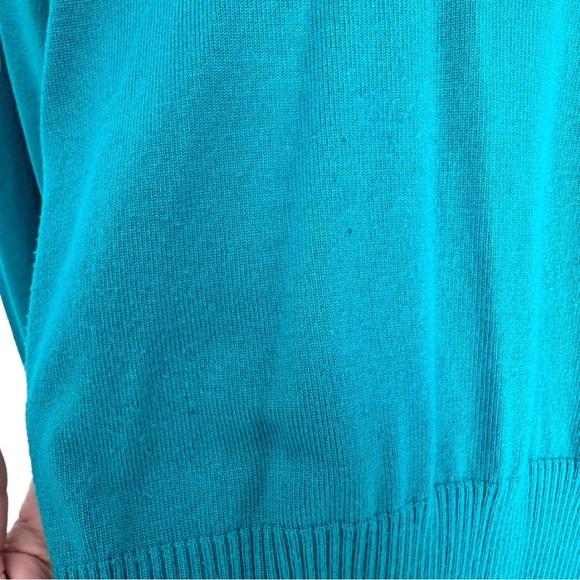 Smart Set Teal V-Neck Sweater - Picture 4 of 5